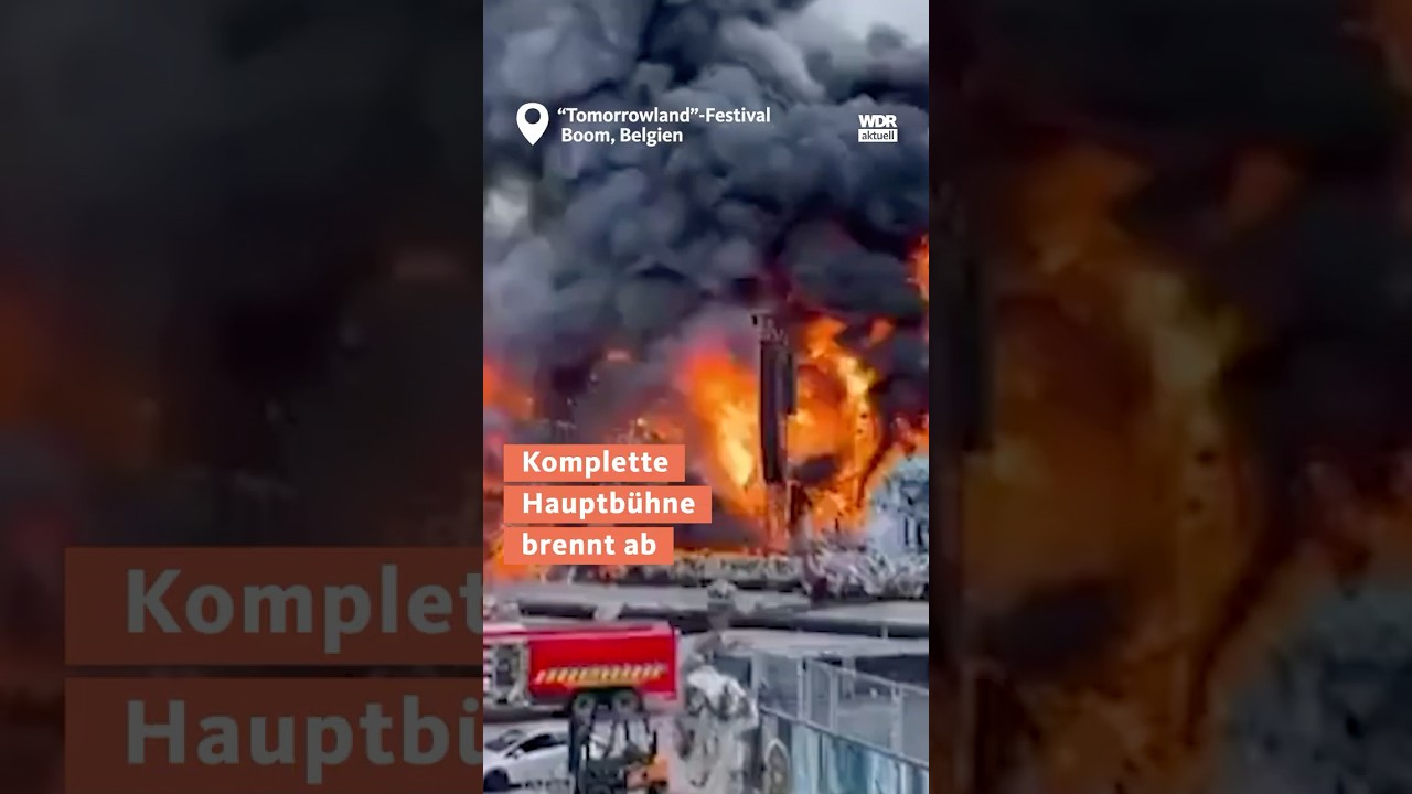 Brand auf #tomorrowland Festival: #b&uuml;hne in Flammen #wdraktuell  #nachrichten