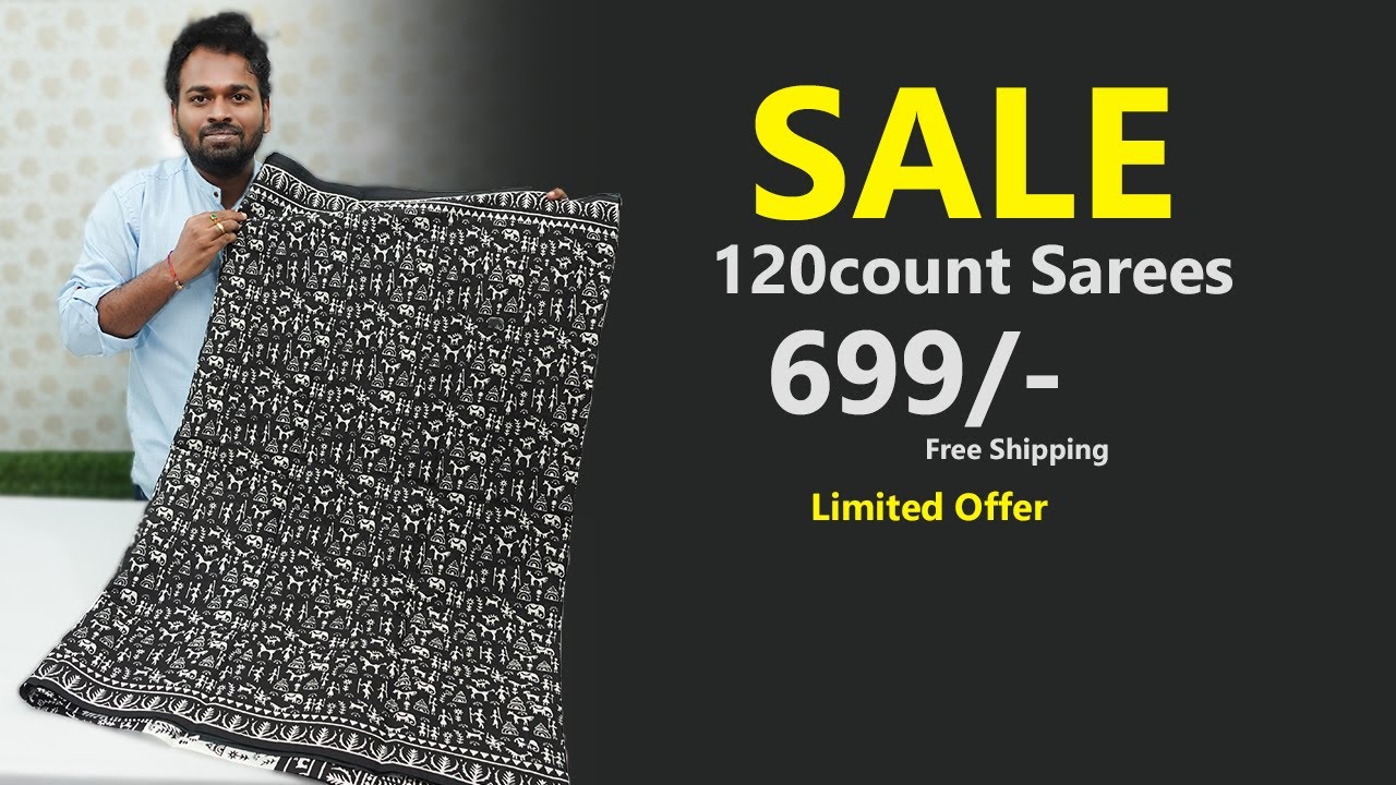 Biggest SALE on 120count Sarees | Free Shipping | Mana Handloom Sarees