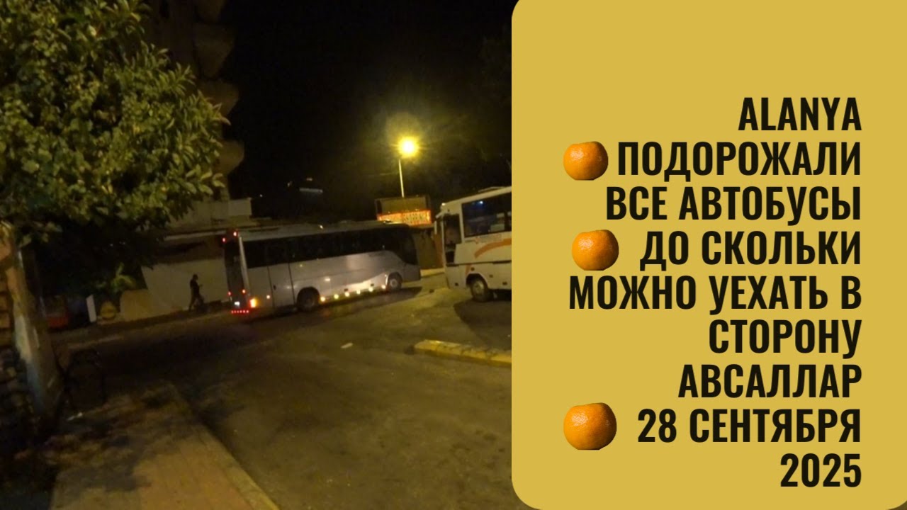 АЛАНЬЯ ВСЕ АВТОБУСЫ ПОДОРОЖАЛИ ДО СКОЛЬКИ МОЖНО УЕХАТЬ  В КОНАКЛЫ ТЮРКЛЕР АВСАЛЛАР 28 СЕНТЯБРЯ 2025