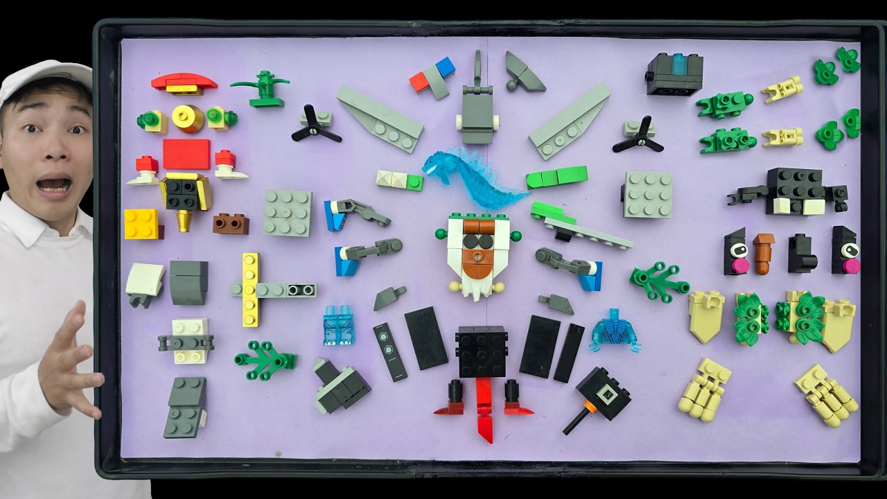Hunting Italian Brainrot LEGO Characters Tralalero Tralala, Godzilla in the Rain | Baka Bricks
