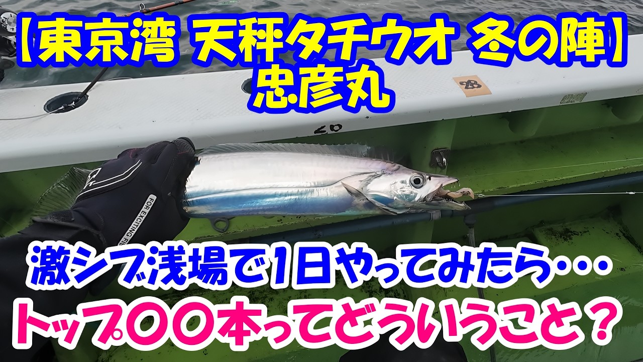 【東京湾 天秤タチウオ 冬の陣 忠彦丸】激渋タチウオ浅場実釣 巻き誘ってかわして激渋を制す？
