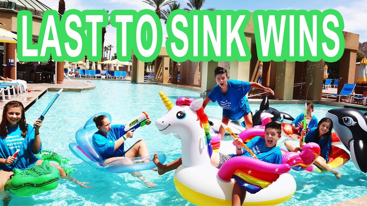 LAST TO SINK & FALL in the POOL!! kid vs kid