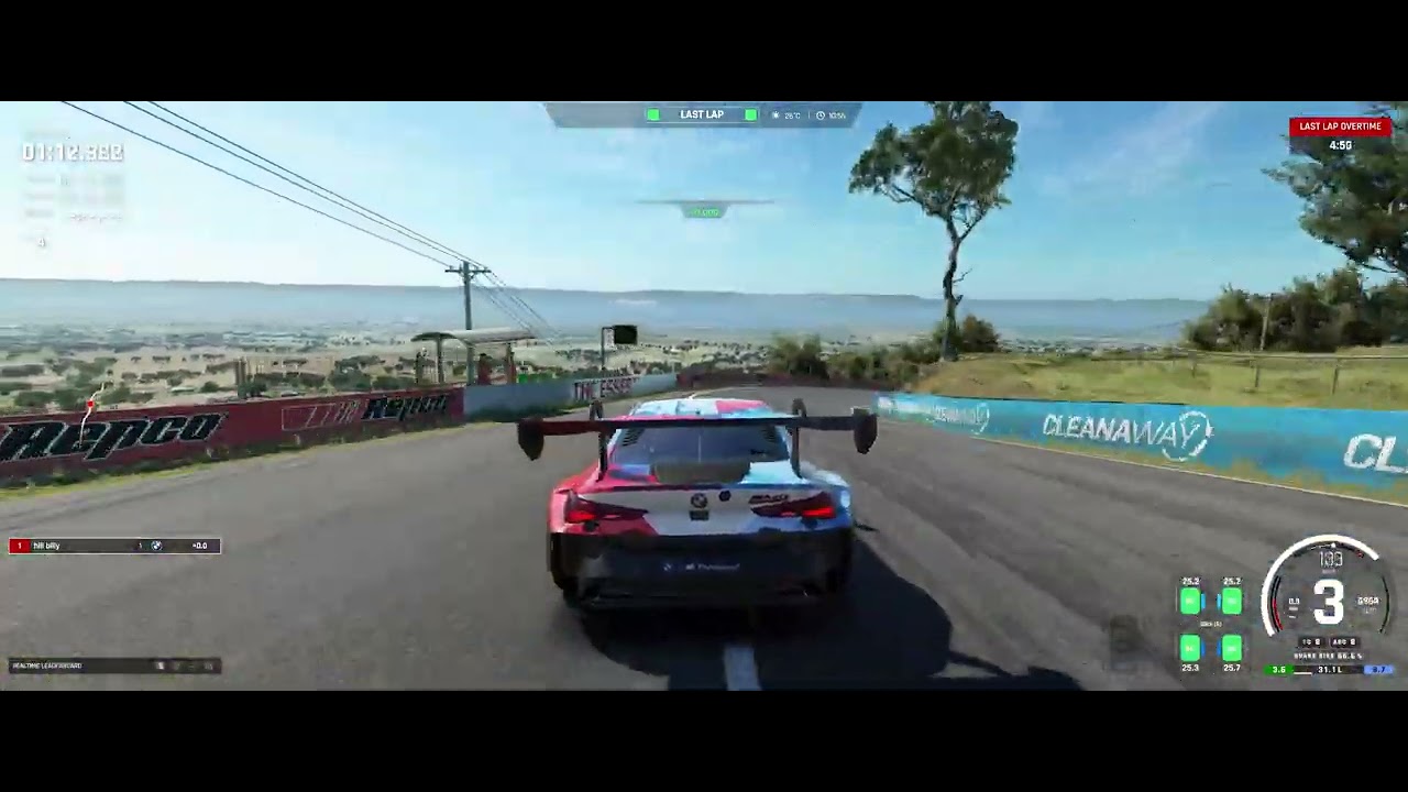 Assetto Corsa EVO my first try in game: M4 GT3 – Mount Panorama 2:12 messy g923 ffback dead