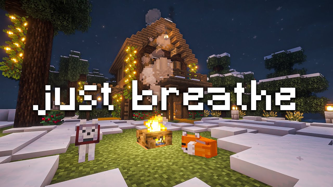 peaceful winter night in your garden... (relaxing minecraft ambience)