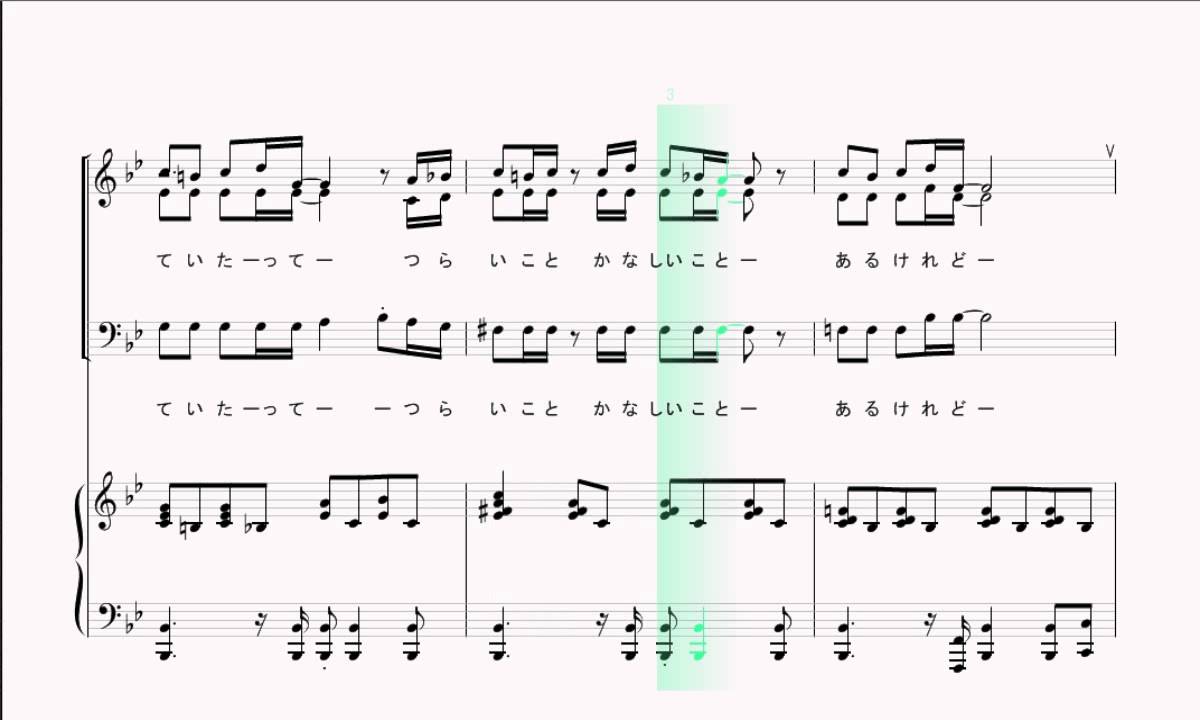 【合唱】桜の下で　歌詞付き