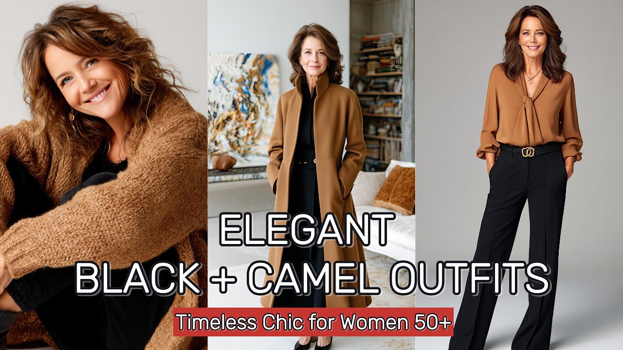 Timeless Black and Camel Outfits for Elegant Women Over 50 This Season