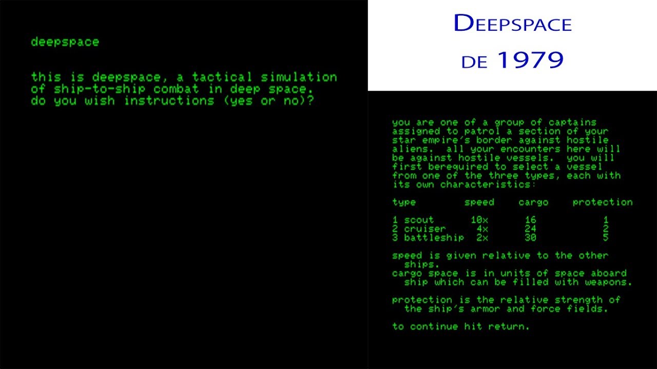 El juego de Deepspace (Commodore PET/CBM) de 1979