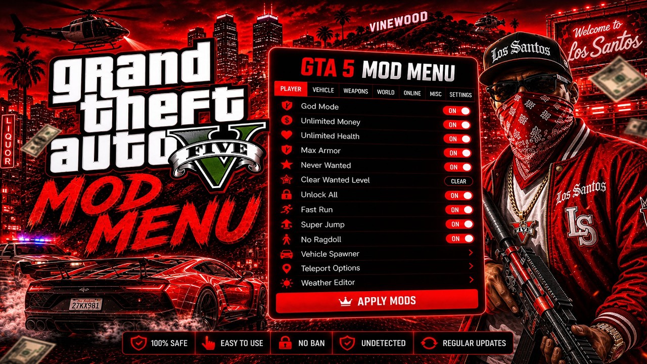 [NEW] GTA 5 Mod Menu PC 2026 / Free Kiddions Cheat, Money Hack & Online Mods (WORKING)