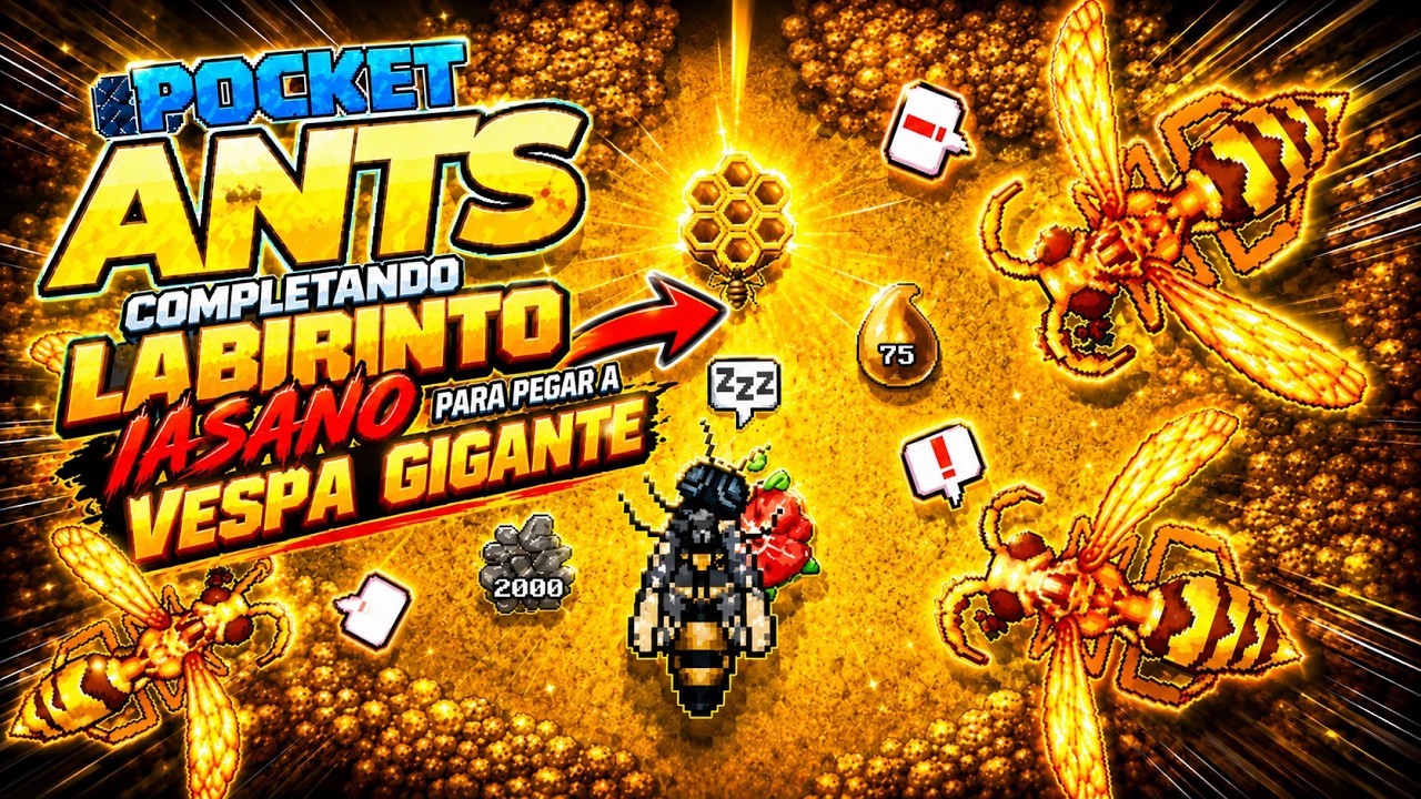 🐜Pocket Ants🐜  Entrando na Colmeia O labirinto insano para pegar a  Vespa Gigante Asiática 🐝