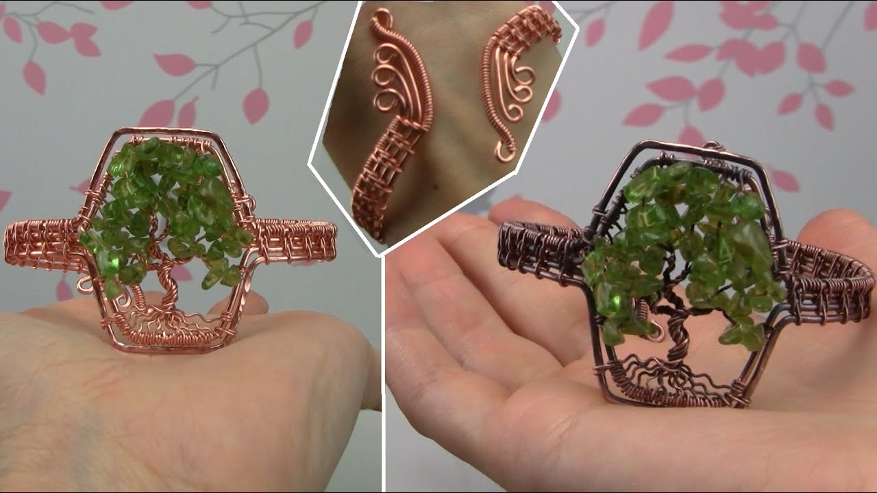 Tree of Life Wire Wrapped Bangle Bracelet Tutorial/Demo
