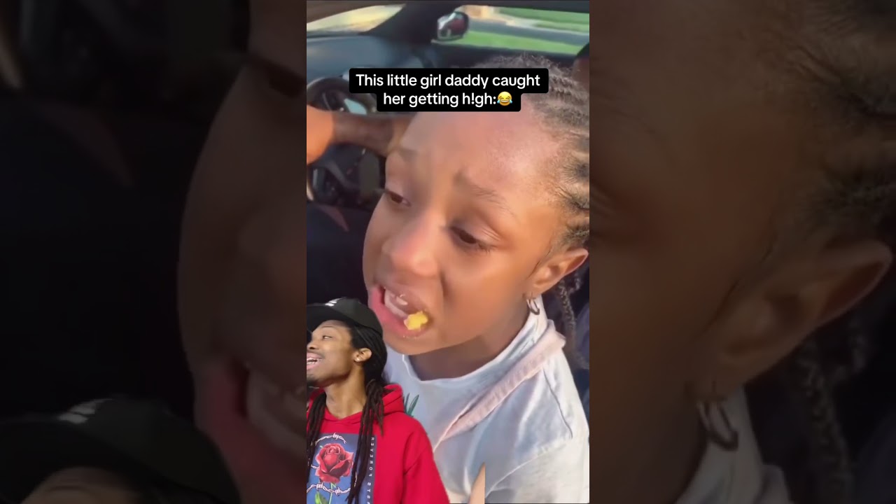 This little girl daddy caught her getting high :