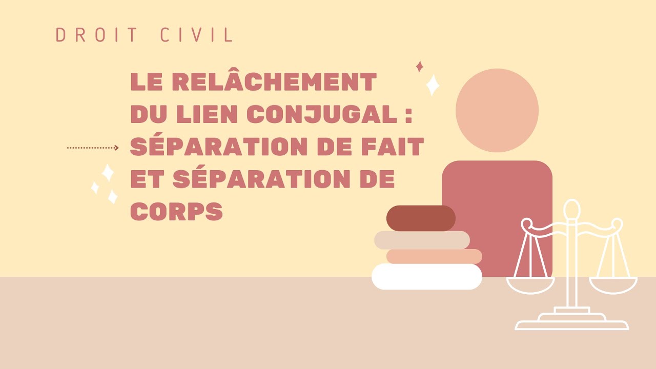 Le relâchement du lien conjugal : séparation de fait et séparation de corps