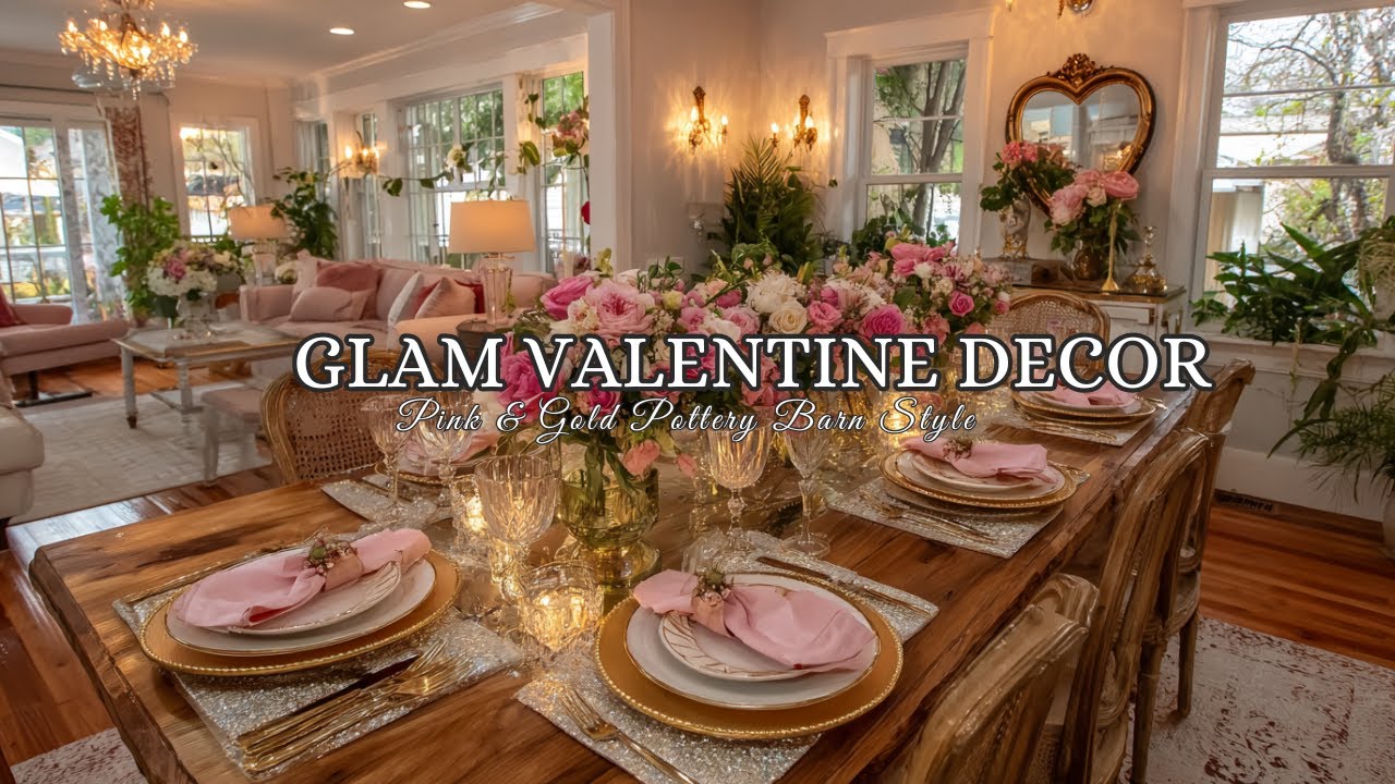 Glam Valentine Decor Ideas ✨ | Pink & Gold Pottery Barn Style