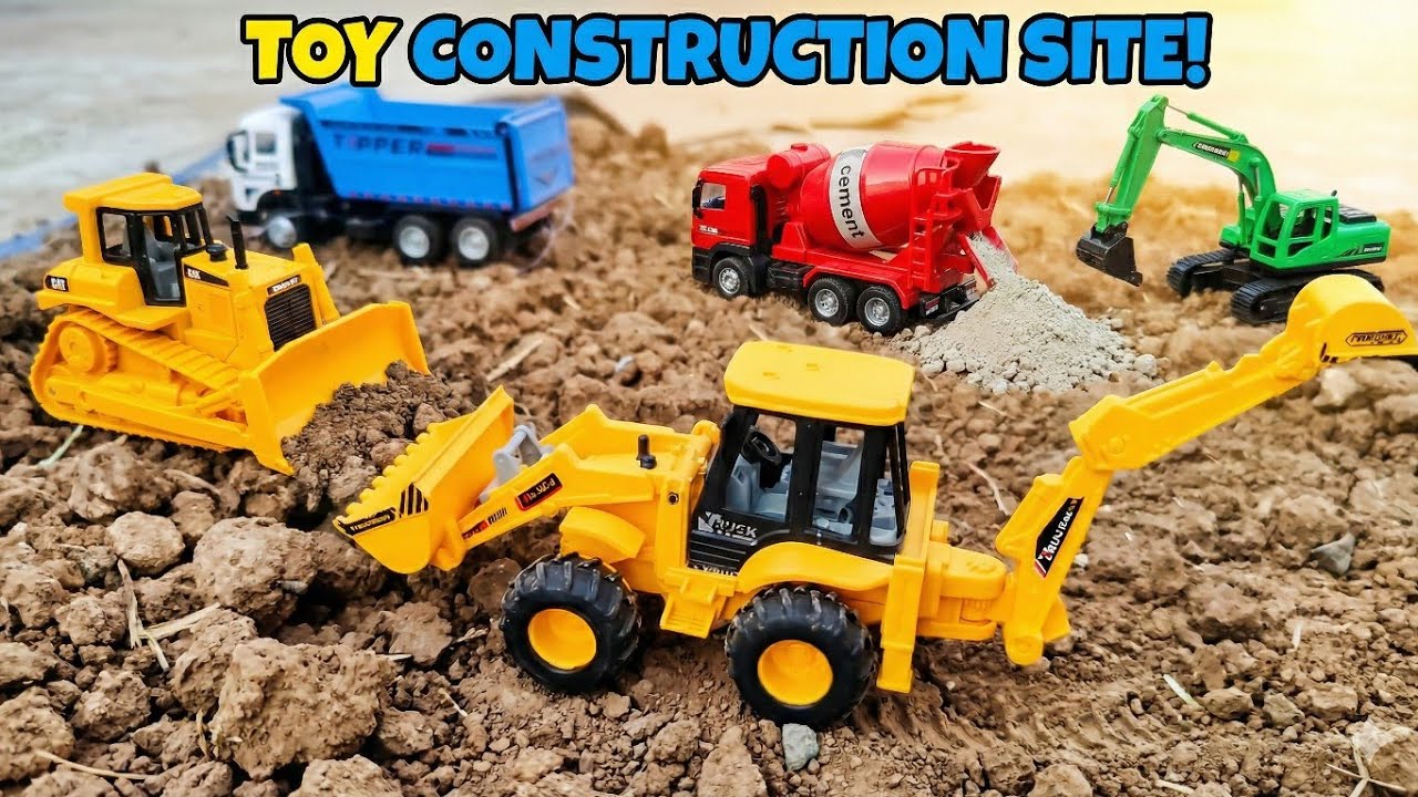 Bharat benz dumpher Needs help |  hitachi JCB helped it | Jcb and dumpher work perfectly @ajtoys 🙌💫