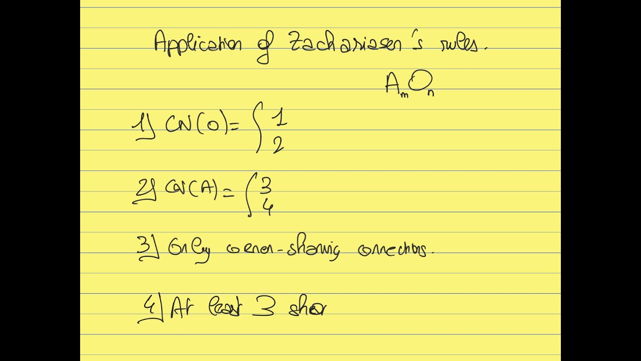 Zachariasen's rules for the glass formation: Application