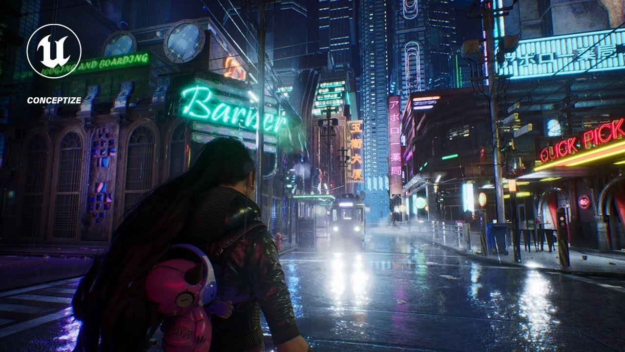 Retro-Cyberpunk Walk Through - Neon Dystopia 3D Pack by Conceptize