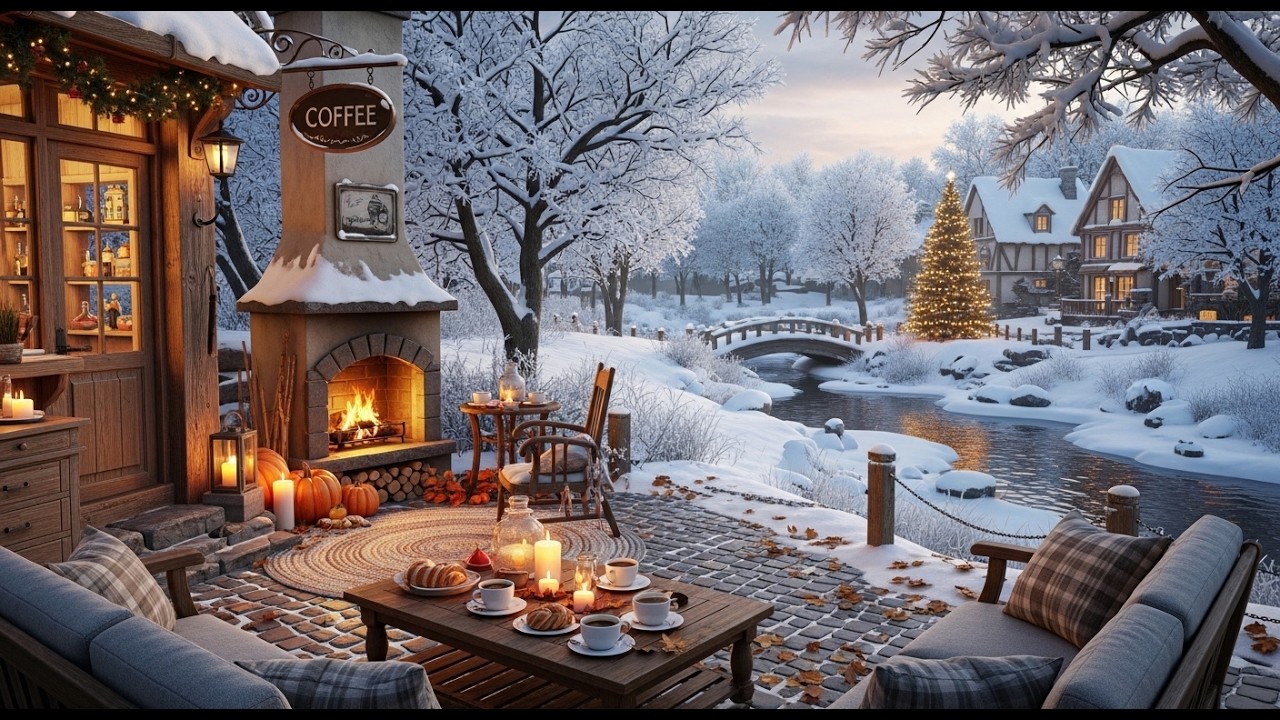 Winter Morning Jazz ❄ Cozy Porch Ambience for Peaceful Focus