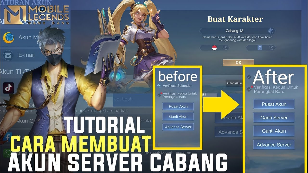 TUTORIAL CARA MEMBUAT AKUN SERVER CABANG MOBILE LEGEND TERBARU DAN GAMPANG 100% WORK