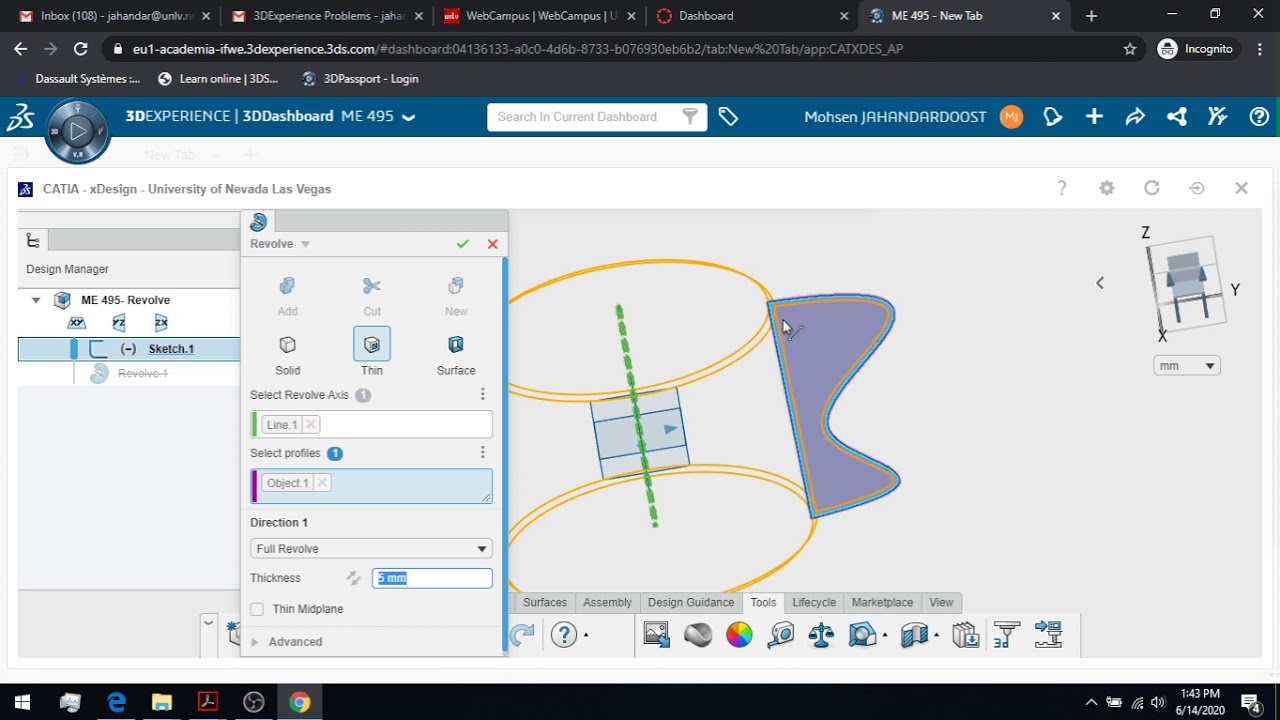 3DEXPERIENCE (xDesign)- Revolve and Pattern