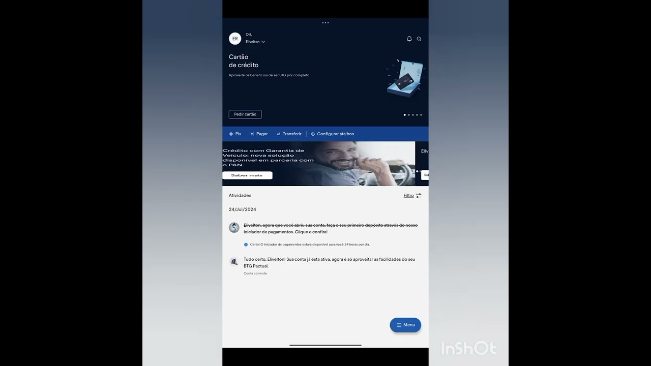 Como fazer para cadastrar uma chave pix na minha conta da BTG Pactual