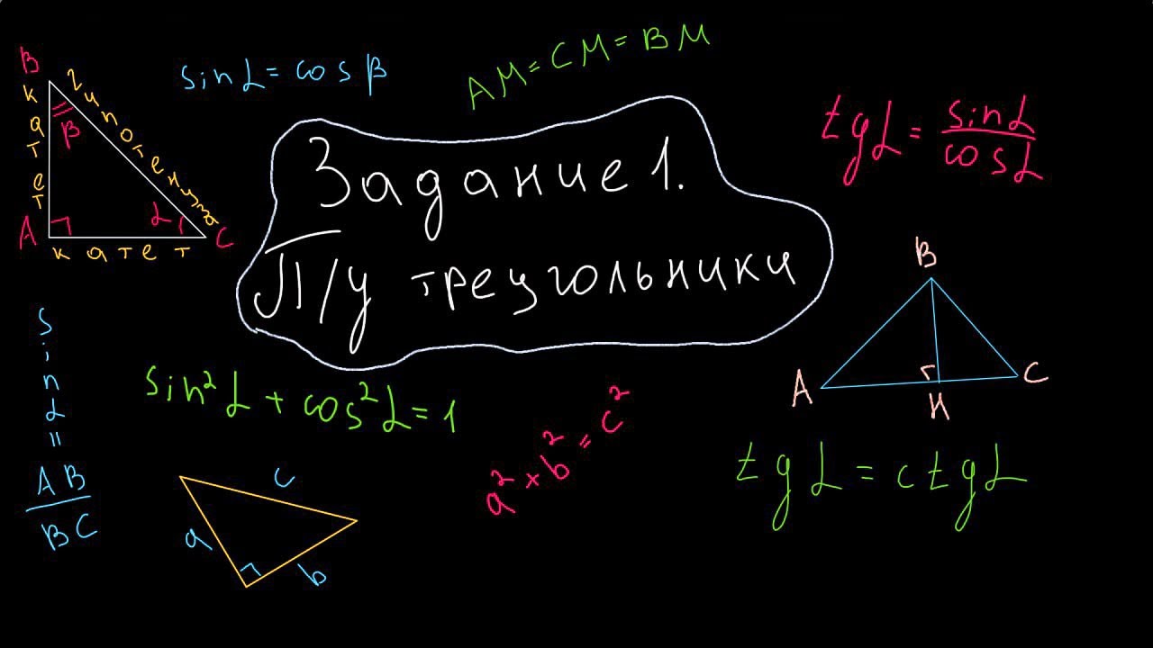 Подготовка к ЕГЭ по профильной математике. Задание 1. Прямоугольные треугольники
