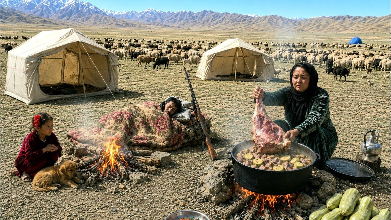 Extreme Storm Disrupts Shepherd Life in Afghanistan&rsquo;s Mountains | Traditional Cooking on Fire