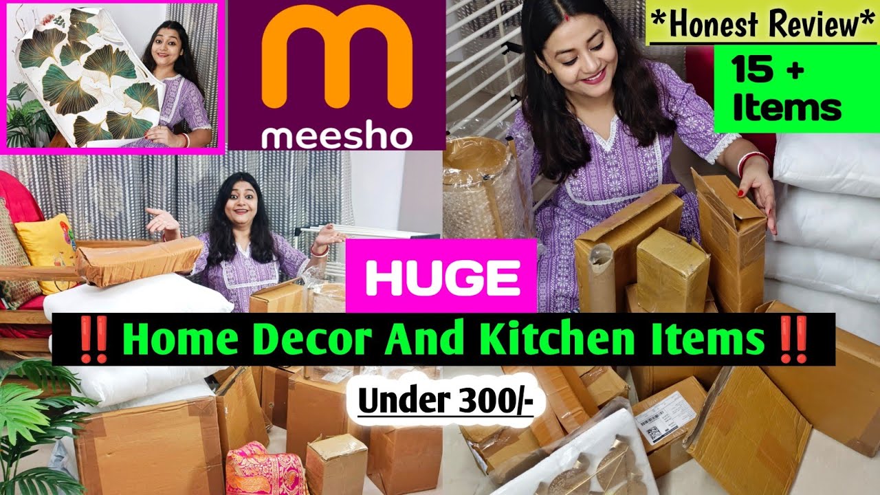 *HUGE* Meesho Home Decor Haul under 300/-✅ Must Have Meesho Kitchen Items📌Meesho Haul&hearts;️
