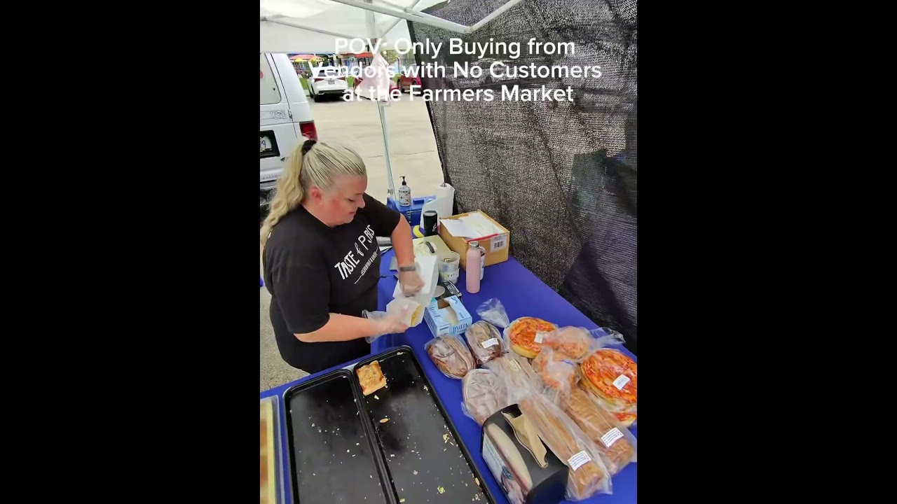 Buying from vendors with no customers at the farmers market #farmersmarket #pov #smallbusinessowner