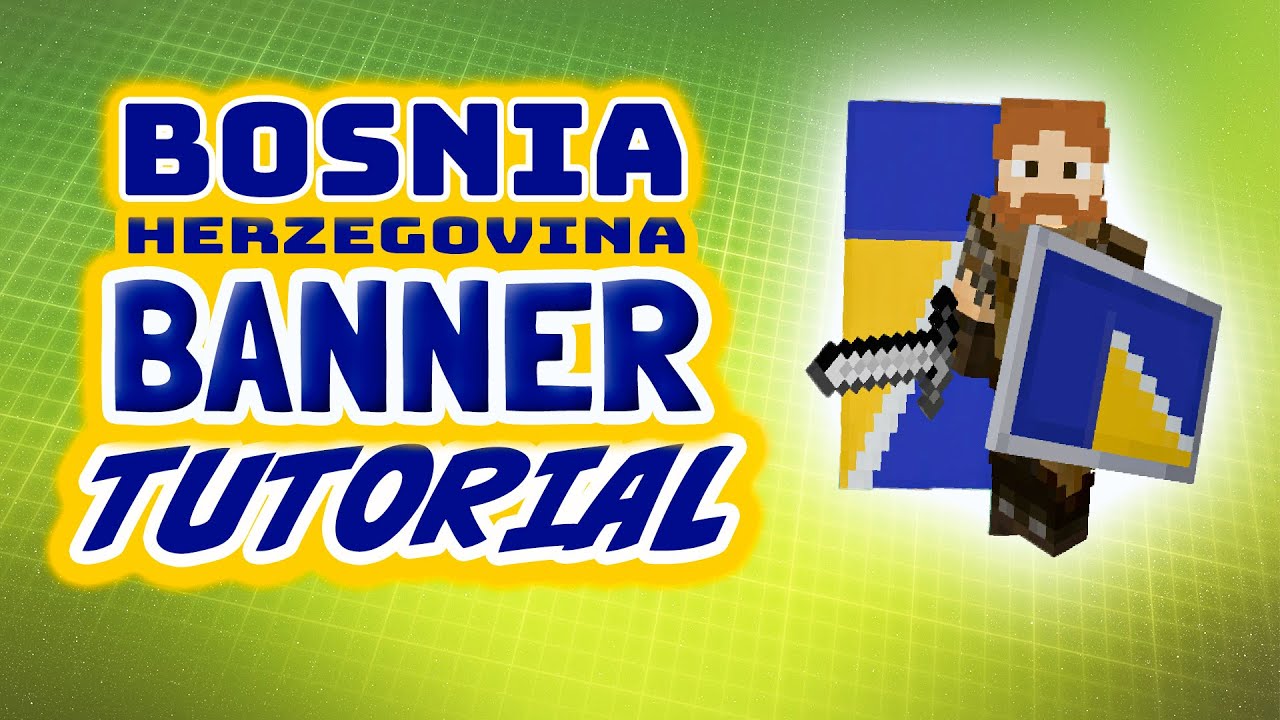 Minecraft: Bosnian banner Tutorial | How to make the Bosnia and Herzegovina flag as a banner
