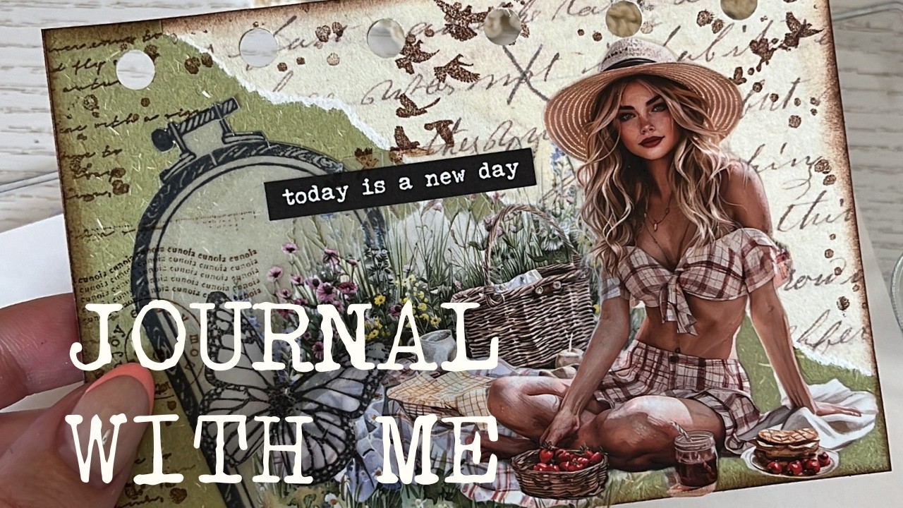 ASMR Journal with me | Journal inspiration | Aesthetic Journal Spread | Scrapbooking #journaling