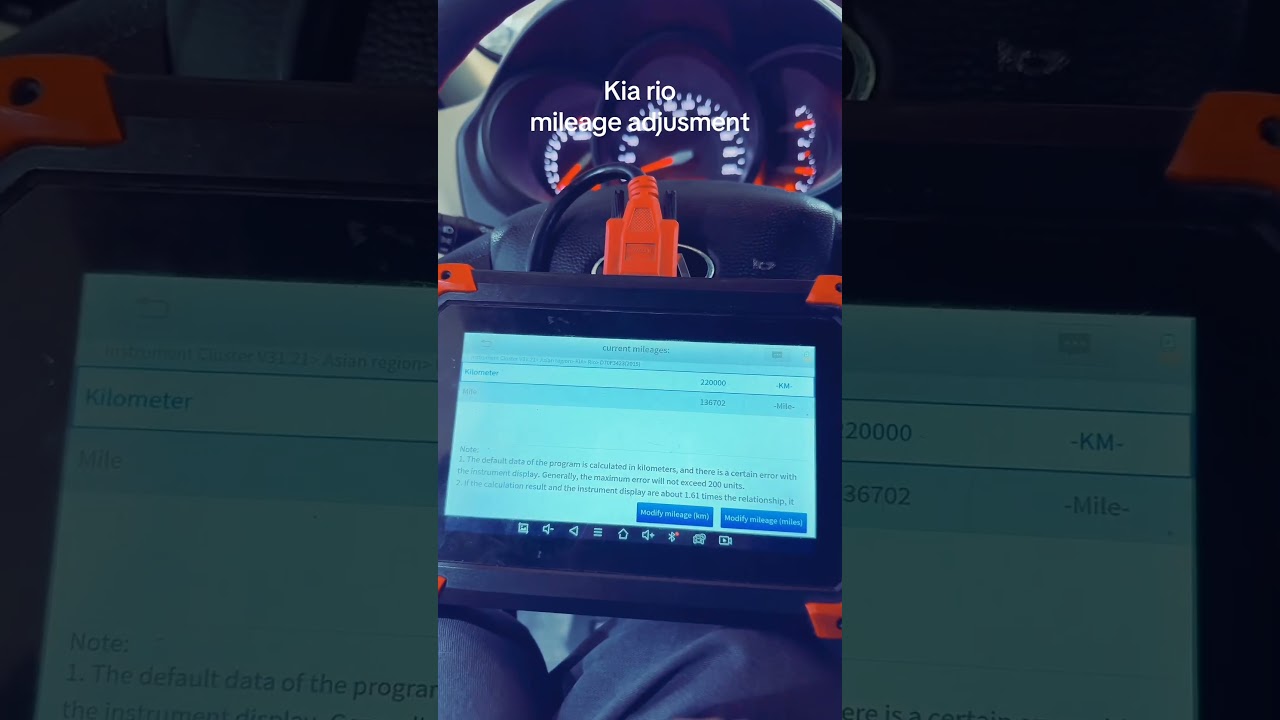 ✅KIA RIO MILEAGE ADJUSTMENT USING XTOOL SCANNER🚗 #shortshorts #short #shorts #mechanic