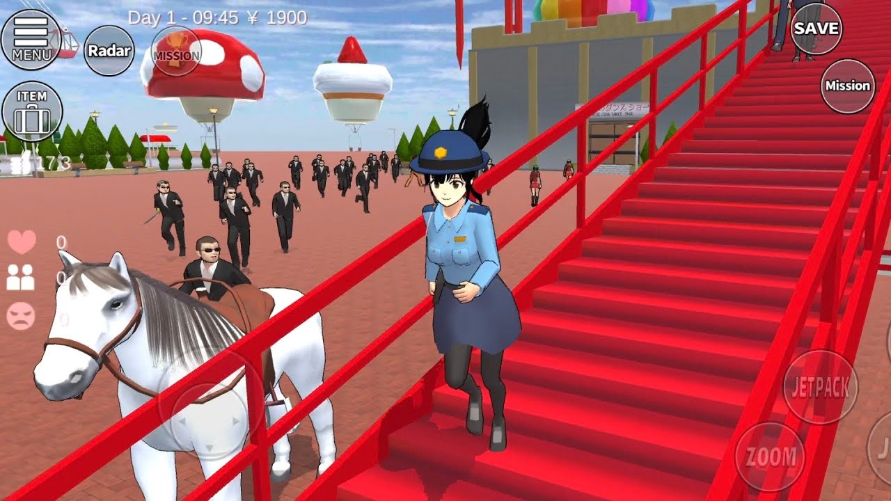 THE POLICE KOBAN 👮‍♀️🚔 AGAINTS BOSS YAKUZA WITH HORSE CASTLE EP.5‼️ TUTORIAL SAKURA SCHOOL SIMULATOR