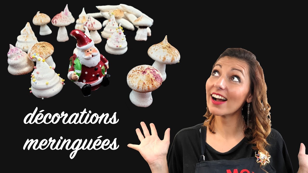 MERINGUES, décorations pour les bûches de Noël