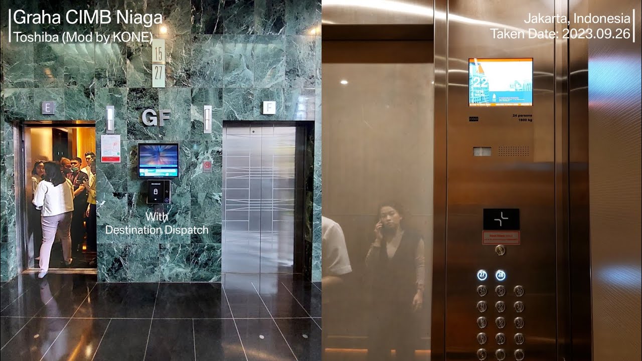 Toshiba (Mod by KONE) Traction Elevators at Graha CIMB Niaga, Jakarta