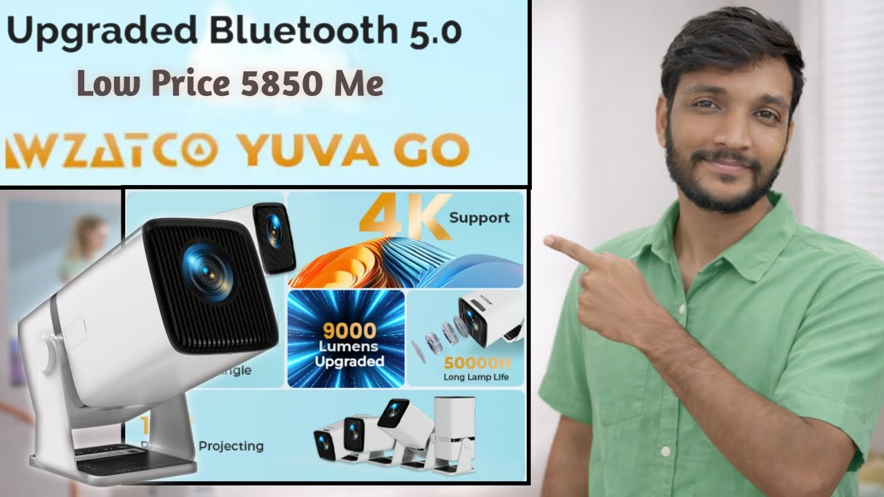 Wzatco Yuva Go Projector 🔥 4K Support + Bluetooth 5.0 | Best Budget Projector
