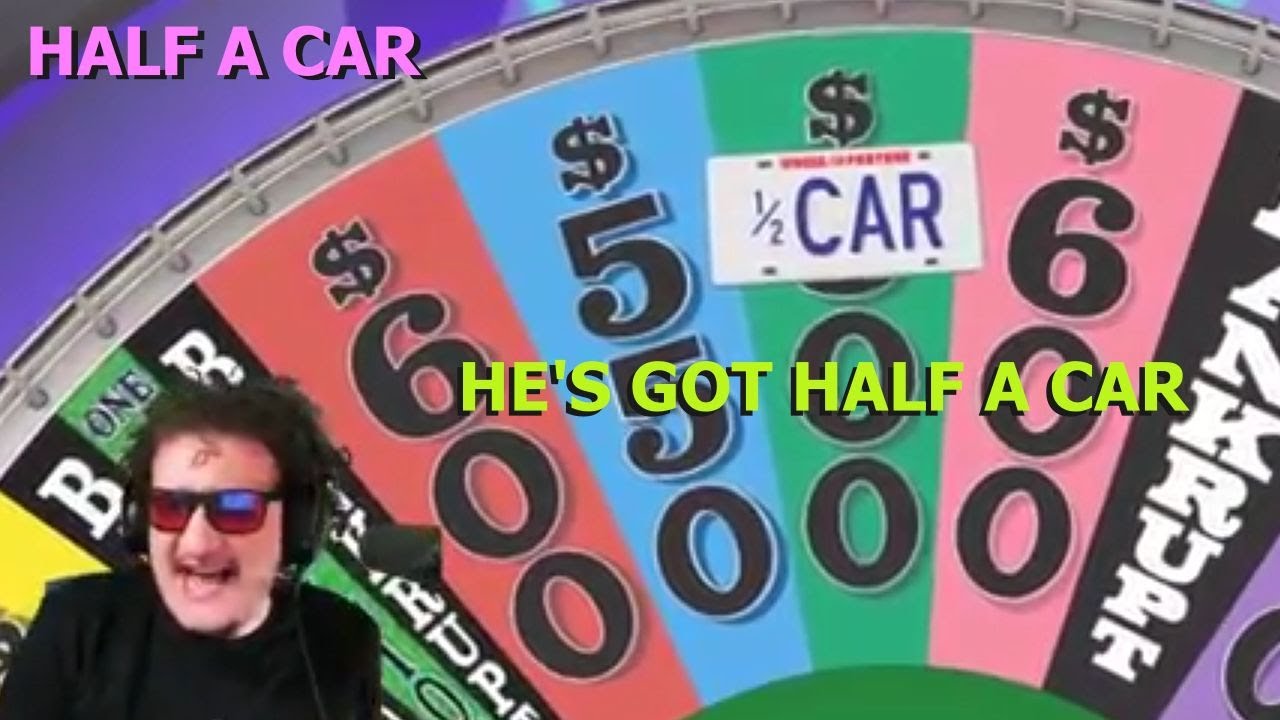 Crazy Man Yells About Half a Car on Wheel of Fortune