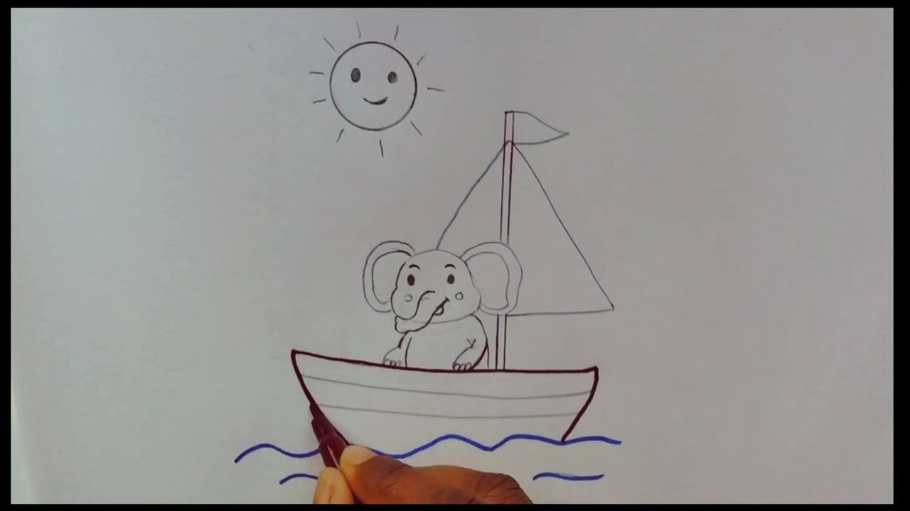 How to draw Cute Baby Elephant Drawing || Step by Step Art || Aayang drawing 