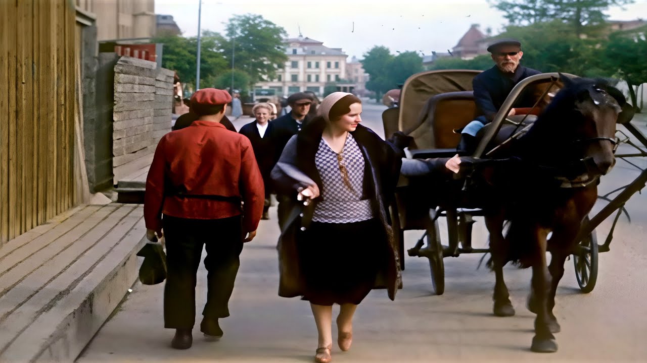Старая Россия 1930-х годов в цвете [60 fps, ремастеринг] с добавлением звукового дизайна