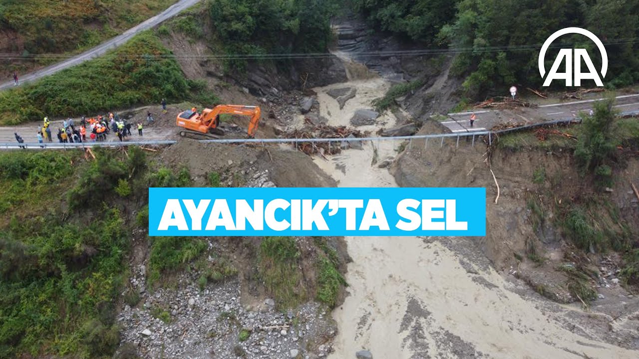 Sinop'un Ayancık ilçesinde selin yol açtığı tahribat drone ile görüntülendi