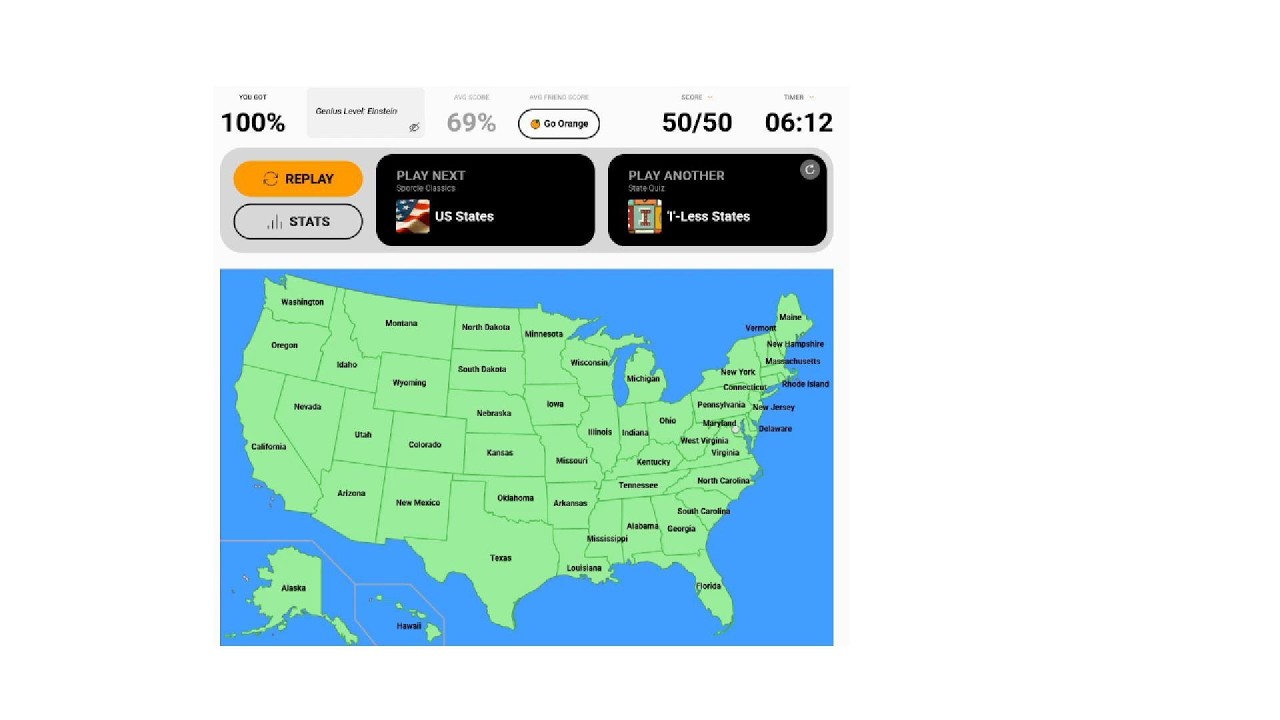 50 STATES QUIZ WORLD RECORD 100% (0:48)