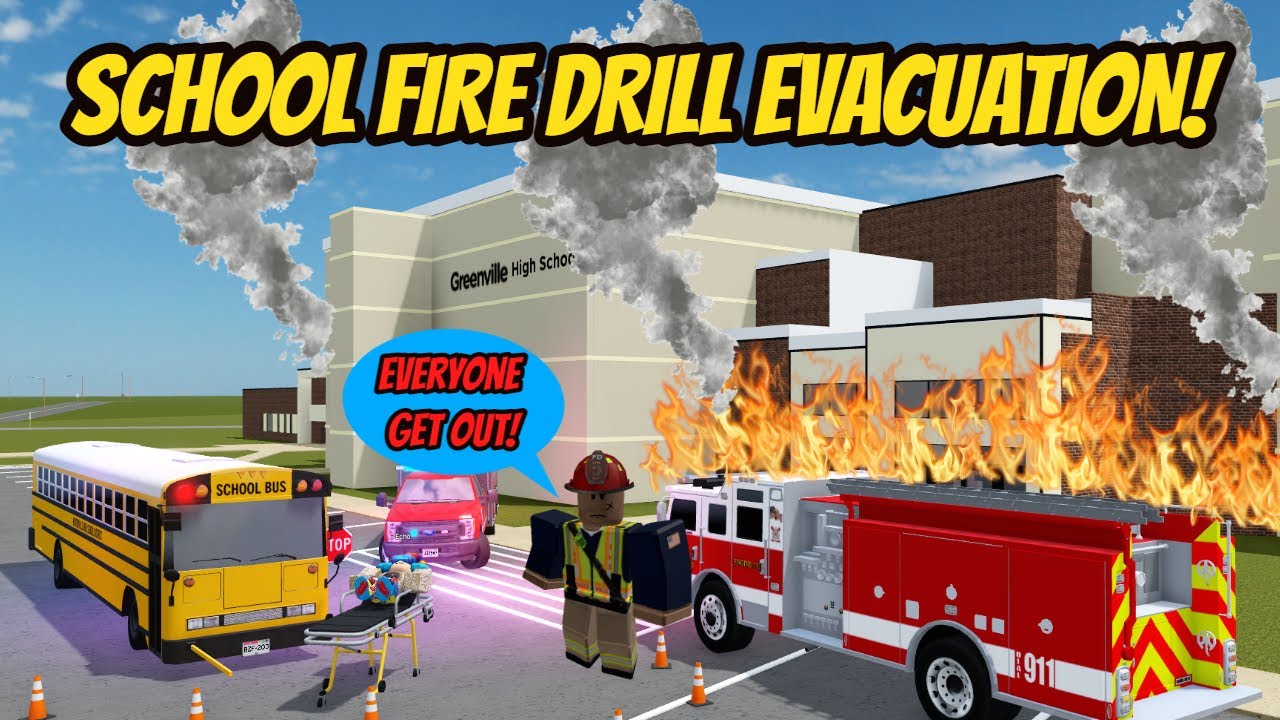 Greenville, Wisc Roblox l School Fire Drill EVACUATION Roleplay