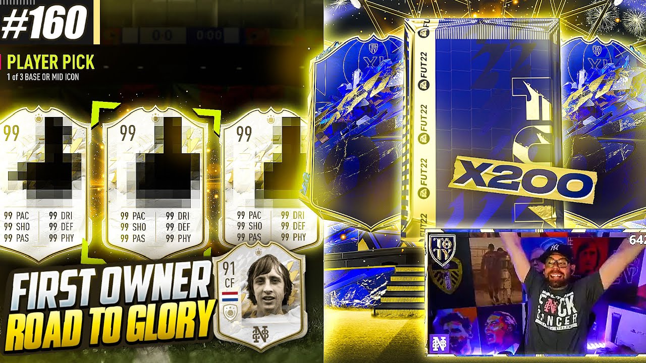 TOTY GRIND BEGINS!!! ICON PLAYER PICK PACK and 200+ PACKS OPENED!!!!! First Owner RTG 160 - FIFA 22