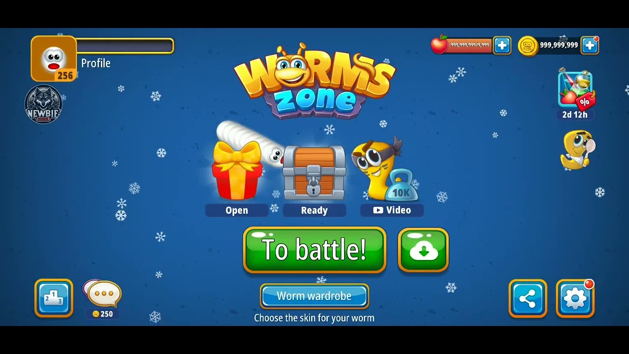 Worms zone mod menu modded by newbie mods 30+features password in the comment 