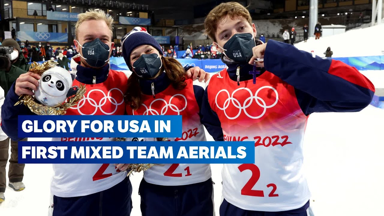 USA win first-ever mixed team aerials | Freestyle Skiing Beijing 2022 | Highlights