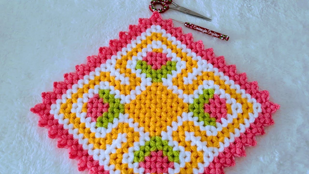 Bu Çiçekli Kare Lif Modeli Olay Oldu! 🌸 En Çok İstenen Desen | Adım Adım Yapılışı#crochet #viral