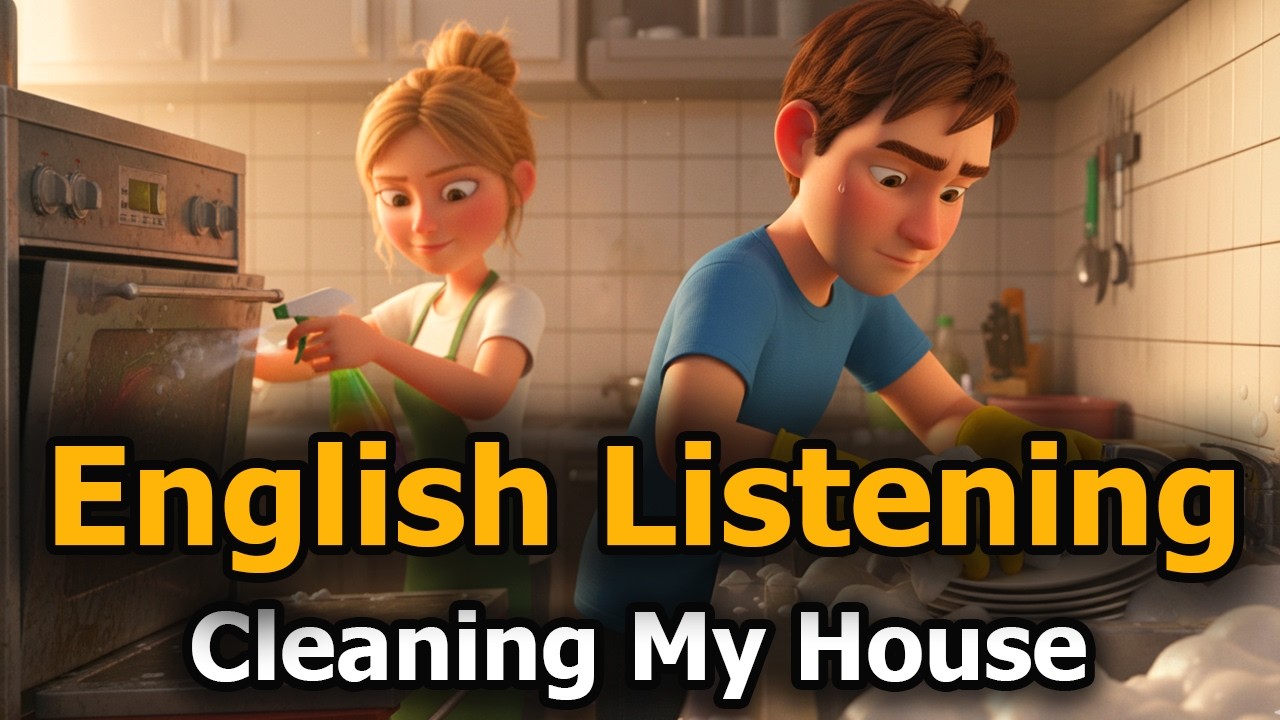 🧹 Cleaning My House While Learning English 🎧 Shadowing Technique for Listening & Speaking Skills! 🚀📚