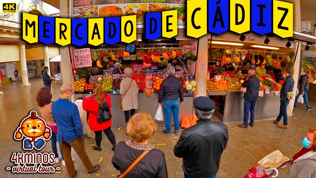 Mercado Central de Abastos 🐟 -  Cádiz - 4K (Ultra HD) Walking Virtual Tour Spain (2021)