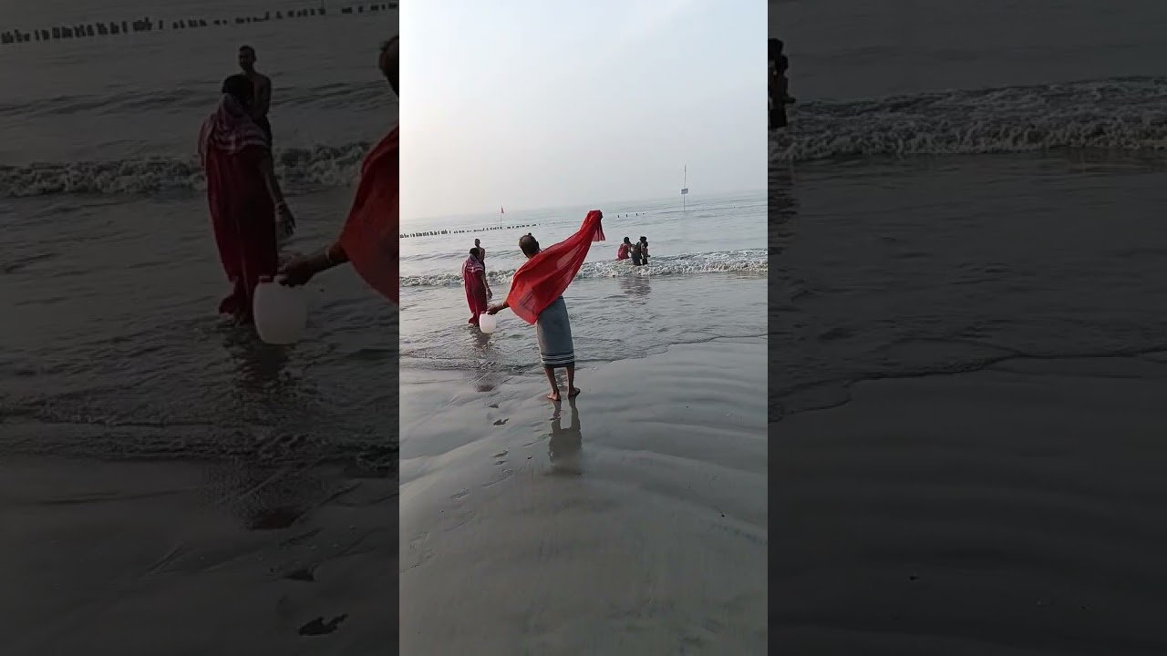 গঙ্গা সাগরের সবাই মিলে পূর্ণ স্নান করলাম 💕🙏💕 #video #follow #vlog 
