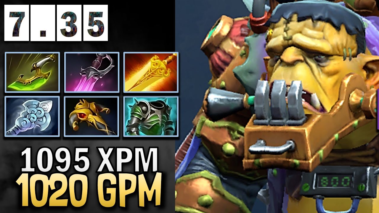 Alchemist Dota 2 7.35 Gameplay with 1020 GPM and 1095 XPM