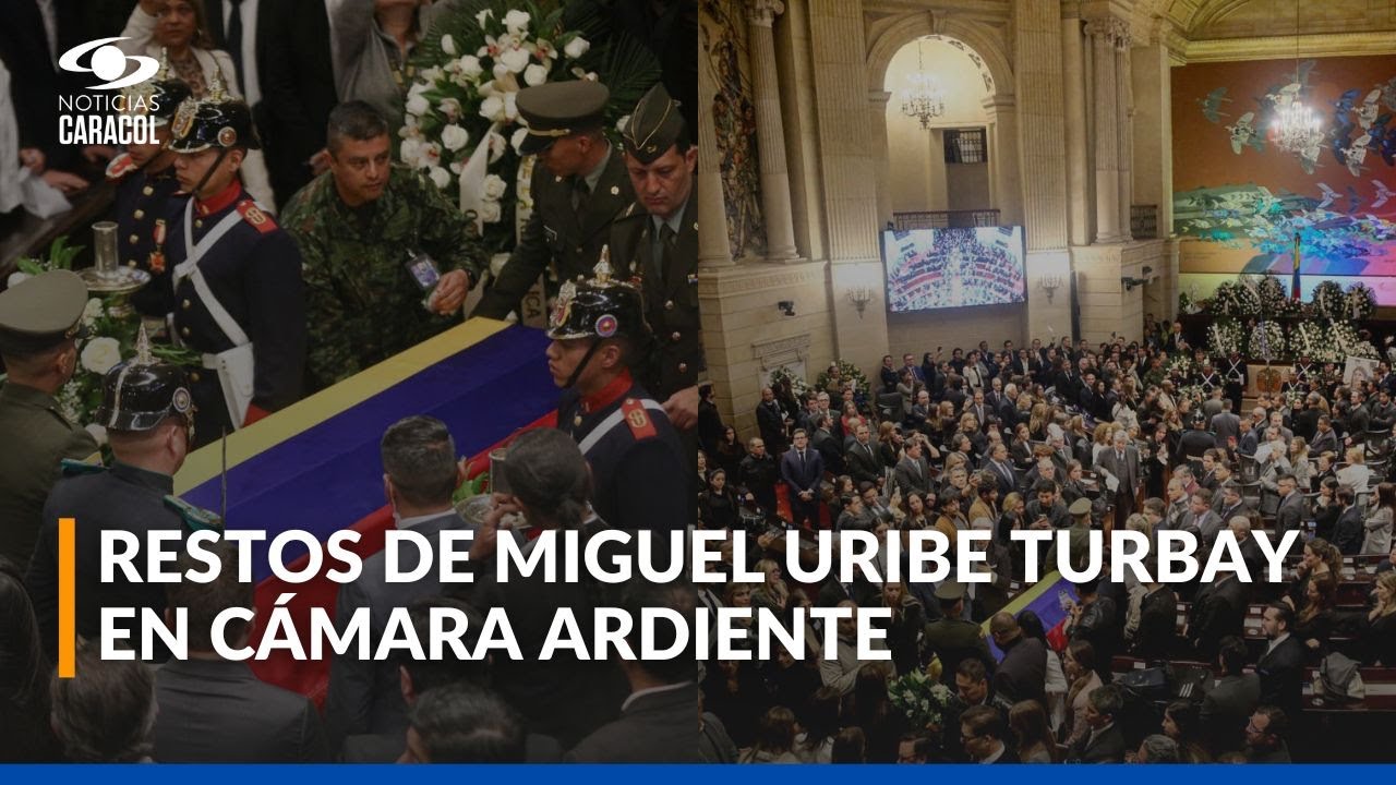 Así fue el momento en el que entró el féretro de Miguel Uribe Turbay al Capitolio